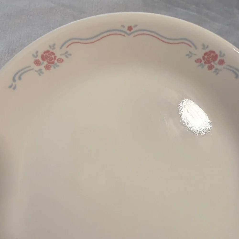 Vintage Corelle Pink‎ Blue Floral Oval Serving Platter 12.5